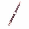 Handmade bordo leather long connector with o ring and rose gold hardware 1