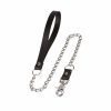 Hanmade black leather human chain leash
