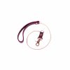 handmade bordo leather leash with rose gold chain