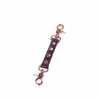 handmade bordo leather medium connector with rose gold hardware 1