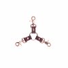 handmade bordo leather triple connector with rose gold hardware 2