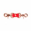 handmade red leather short connector with rose gold hardware