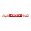 handmade red leather medium connector with rose gold hardware 1