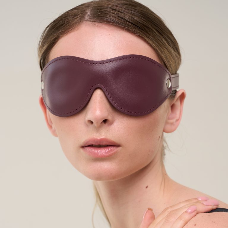 Handmade bordo leather blindfold