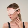 Handmade light pink leather blindfold