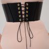 handmade black leather corset belt 2