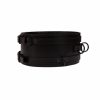 handmade black leather wide belt