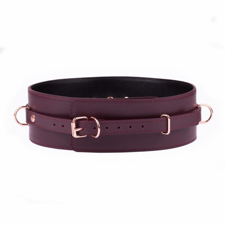 handmade bordo black leather belt 1