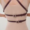 handmade bordo leather breast harness 4