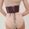 handmade bordo leather corset belt 1